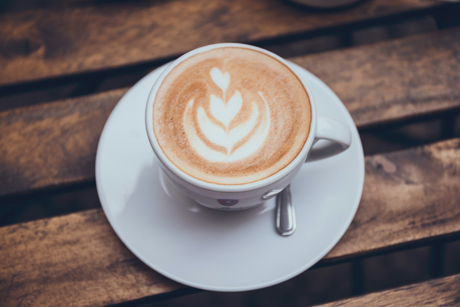 The Morningvale Coffee website hero: a cup of coffee with latte art, seen from above